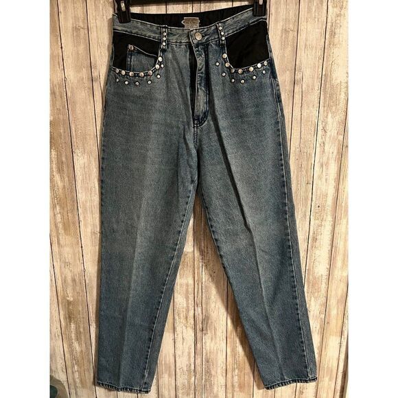 90's High Waisted U.S.E.D Funky Patched and Embellished Jeans sz 30 - Picture 1 of 11